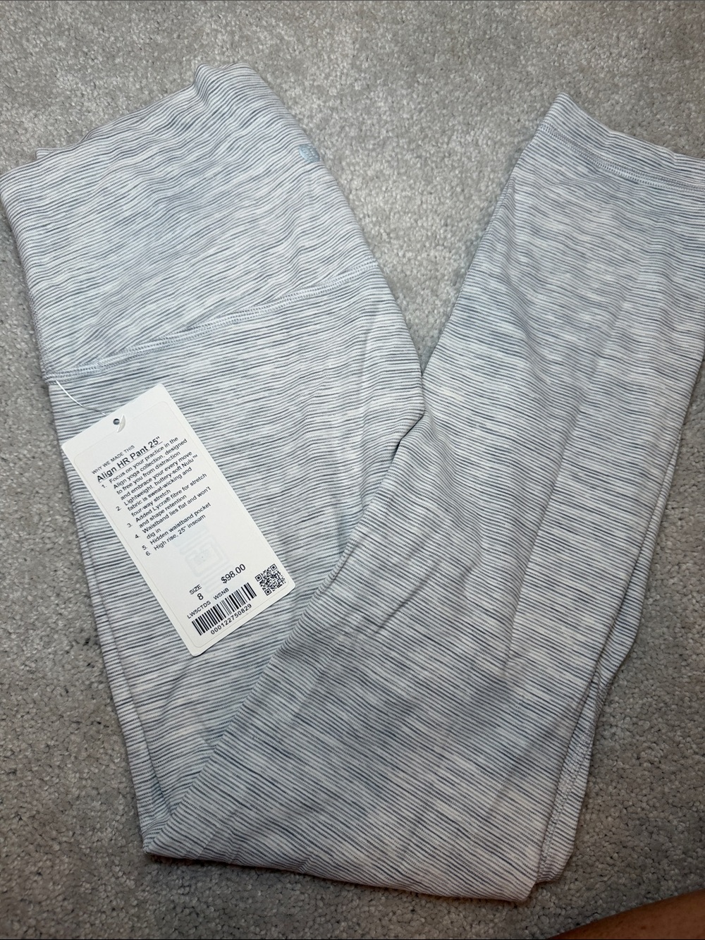 lululemon athletica align 25 in Light Gray Striped Leggings